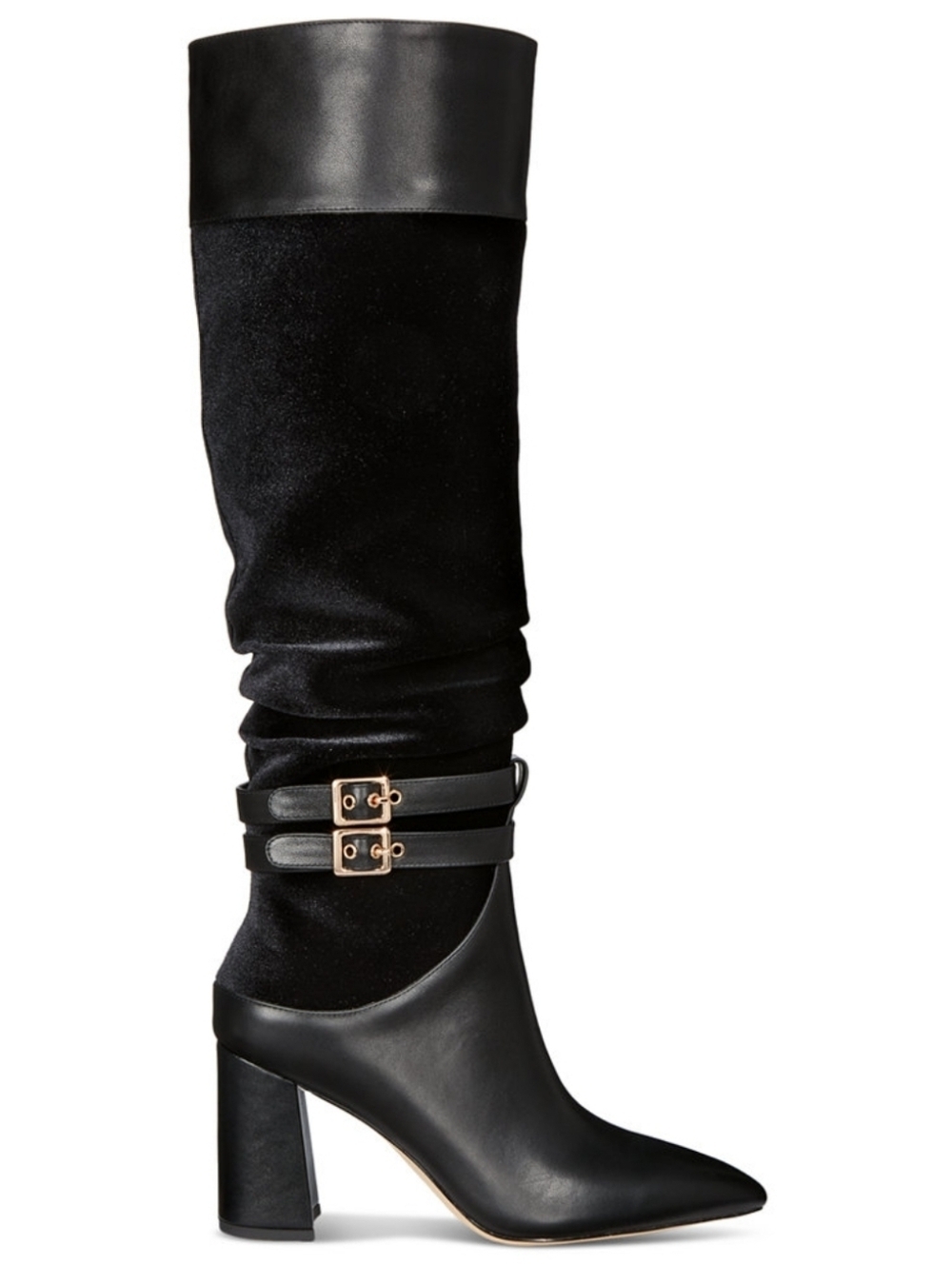 Things II Come NEW IN BOX Black Knee-High Pointed Toe Block Heel Boots